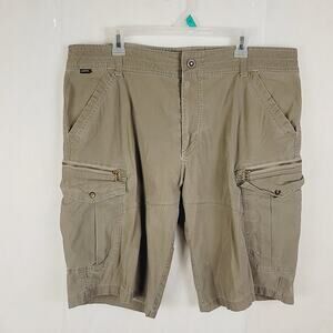 Kuhl brown cargo shorts Size 38 Vintage patina dyed Gorpcore Hiking Outdoors